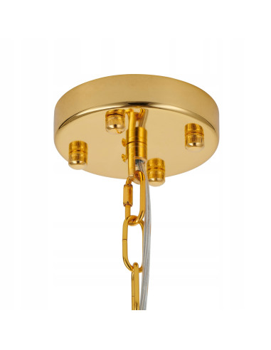 Lampa wisząca SPLENDORE 100 cm złota kryształowa E14 do salonu