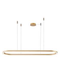 Lampa wisząca ELENA – nowoczesne oświetlenie w mosiądzu do salonu i biura, 3200 lumenów, minimalistyczny design